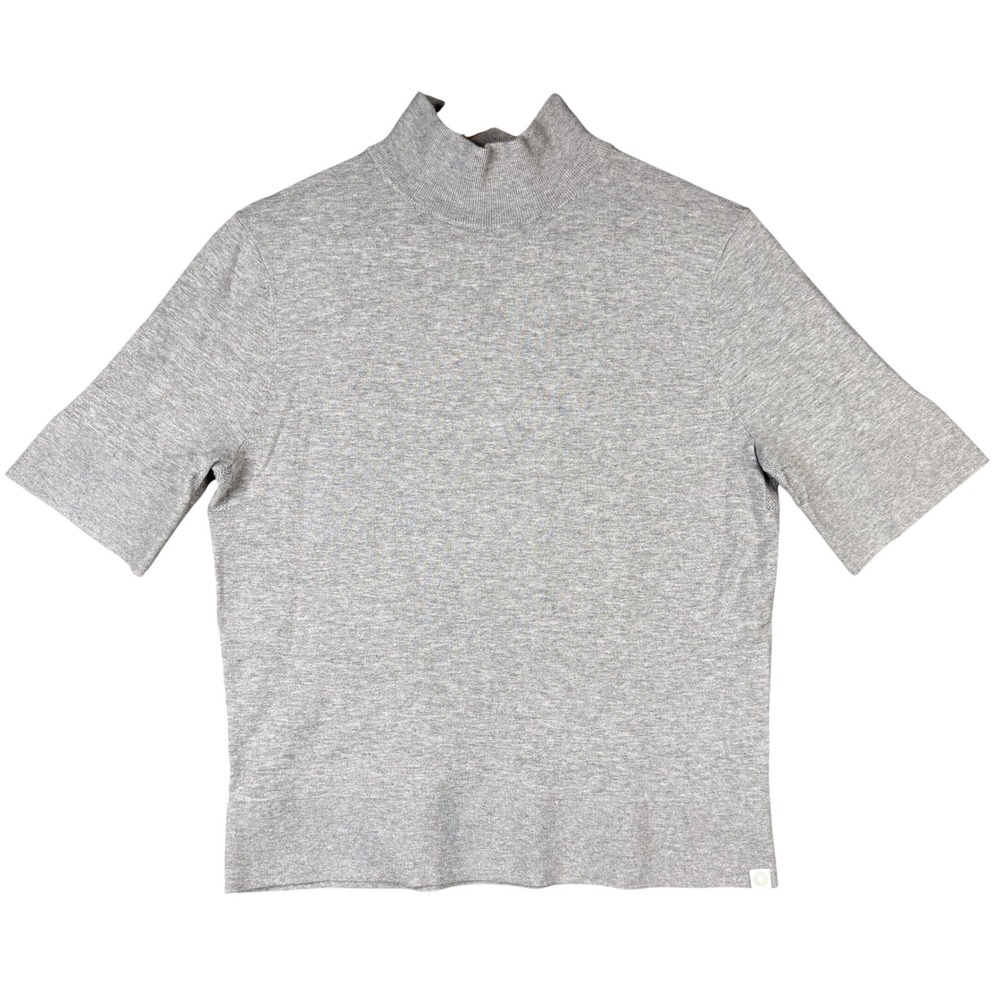 Ministry of Supply Atlas Short Sleeve Mock Neck Sweater Heather Gray Large